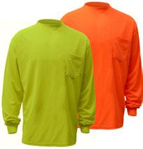 t-shirt 5501 - LIME 550 - ORANGE Birdseye breathable and moisture wicking polyester mesh to keep cool 1 chest left front pocket SKU: 5501/550 1 LG XL XL 3XL Enhanced long sleeve