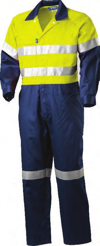 COVERALL WITH 3M TAPE 190gsm 100% cotton drill fabric 3M reflective tape, double