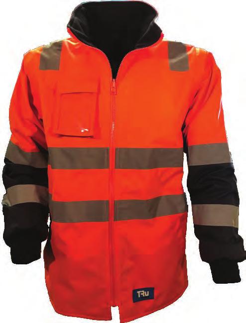 strip for additional visibility Polar fleece lined Removable zip off sleeves ID pocket on