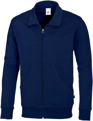 BP Unisex sweat jacket 627 / sleeve, high collar, zip, kangaroo pockets, cuff and hem, length 70 cm Order no. 627 93... 55% cotton/45% polyester, approx.