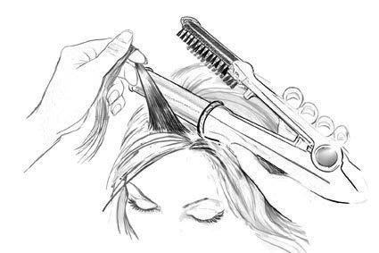 You can gather a much cleaner section with a sectioning comb. Start with 1 to 3 inch sections working around each side of the head to the nape of the neck. Use small sections of hair.