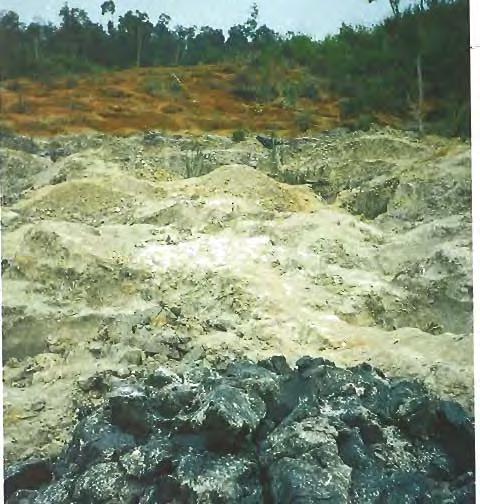 Figure 8. In many parts of the Quy Chau rubybearing district, the gem-bearing gravels can be reached only by removing layers of clay and kaolin.
