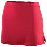 V-NOTCH 1285 1286 LADIES FINALIST SKORT 90% polyester/10% spandex knit Odor resistant Wicks moisture Ladies fit Heat sealed label Low rise Covered elastic waistband Contrast color trim at side seam