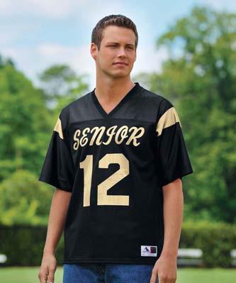 Pep Rally Replica Jersey BACK 253 253 254 PEP RALLY REPLICA JERSEY 100% polyester tricot mesh 100% polyester dazzle fabric yoke and sleeves Rib-knit modified V-neck collar Front and back yoke large
