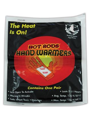 Heat packs; last for 7-11 hours; 125 F / 52 C average temperature; 160 F / 71 C max
