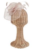 wrapped crown with double self bow DRS1020 $24 DRS1022 $40 5.5 brim, mesh organza wide trim dress hat with rosette petals 100% sinamay 5.
