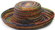 75 brim, crochet raffia oval crown sun brim with double self tie trim RHS3106 $20 2.
