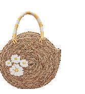 75 and 1 handle drop wooden handbag with interior drawstring bag 100% rattan 15.
