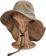 brim, men s o/s outdoor sun hat with mesh ventilation panel, interior crown valuables snap pocket,