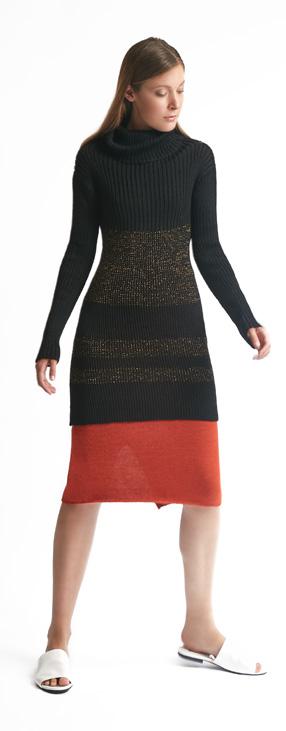 Smoke white Strong black Style : Penelope neck sweater dress. Color : Strong black.