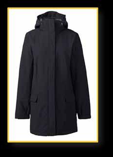water-resistant shell Anti-static and anti-pill fleece lining in upper body, quilted nylon in sleeves and lower body Snap-off hood cinches close