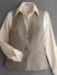 Female Sizes 0-20, 22-24* 113613 (63) Oak 113870 (67) Chestnut Fancy K g. Pearl Vest and Pearson Vest Eco-friendly fabric.
