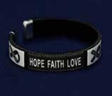 ribbon on it. Comes in optional gift box. (B-05-17) Size: 8 in. Qty: 18/pkg. Fabric Bangle Bracelet Hope Faith Love.