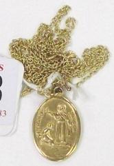 87g 140-180 102 15ct gold seed pearl pendant and