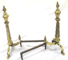 square columns with splayed legs and brass lionclaw toes (f) 500-1,000 314 Pair of Louis XV two tier bust or jardinière stands of serpentine triangular