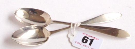 serving spoon with Old Irish point bright cut handle by John Nicholson,
