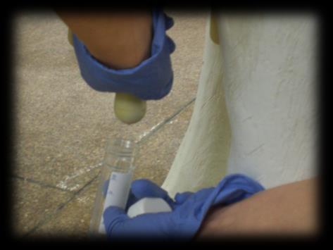 Clinical Skills: 7 8 9 Disinfect the teat end by thoroughly cleaning (scrubbing) with the swab, working from the centre of the teat end (orifice) outwards. Allow to dry.
