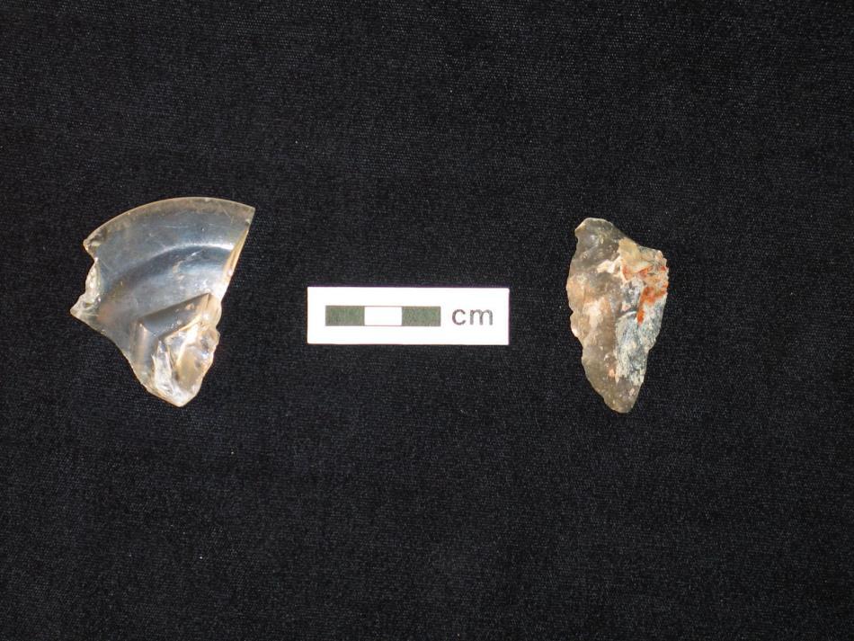 7 The 168 fragments of glass that were found were generally undiagnostic, with a couple of exceptions.