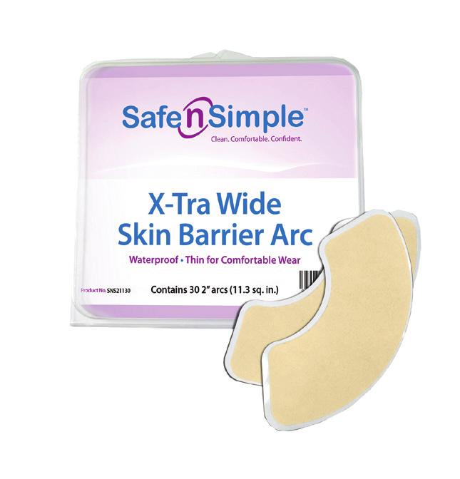 Skin barrier arcs provide an excellent alternative to waterproof tapes and give you a waterproof seal around the wafer when bathing, showering or swimming.