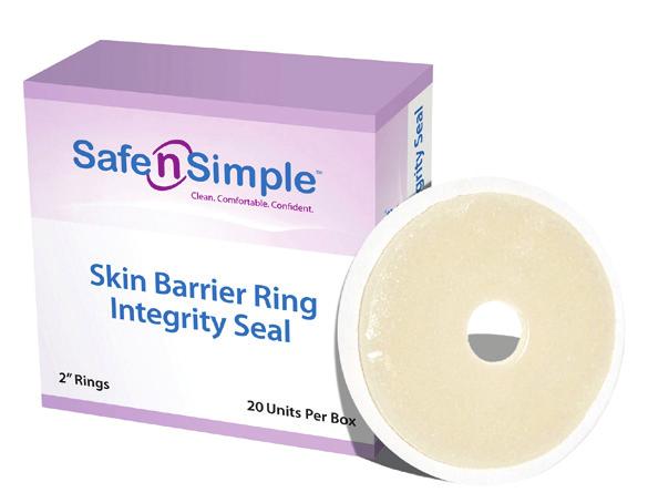 excessive moisture or body heat. Integrity skin barrier rings are ideal for those with a Colostomy that do not need absorption in a ring.