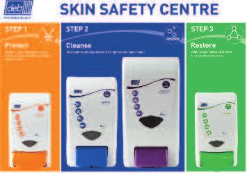 HAND & SKIN CARE - INDUSTRIAL To help keep hands healthy and to optimise hand hygiene, introduce the Deb 3-Step Skin Safety programme: Protect - help protect the skin against workplace contaminants