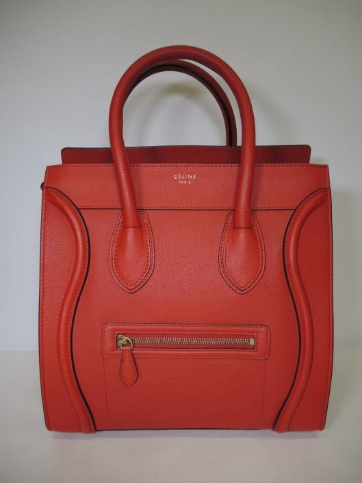CELINE Tomato Red Mini Luggage Tote Retailed for $3,100, sold in one day for $1,300.
