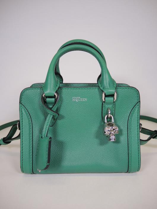 ALEXANDER McQUEEN Green Mini Padlock Zip Around Retailed for $930, sold in one day for $499.