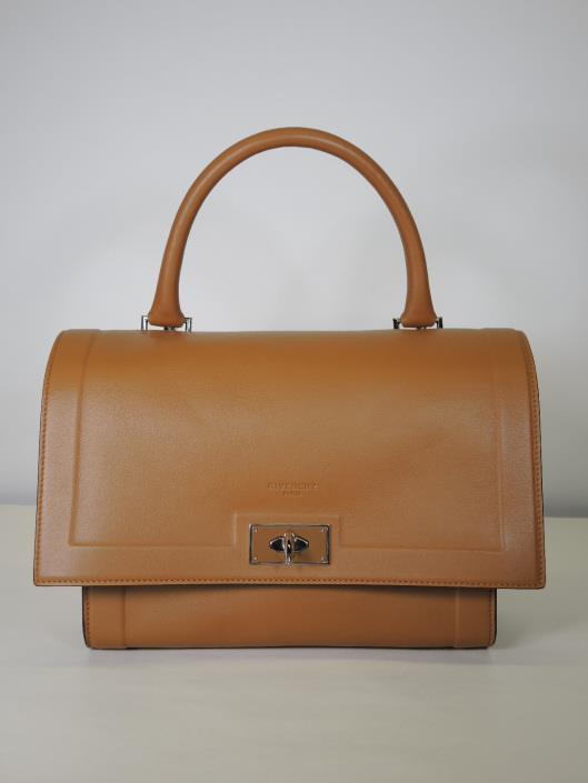 GIVENCHY Honey Brown Calfskin Leather Shark Tooth Shoulder Bag Retailed for $2190, sold in one day for $899.