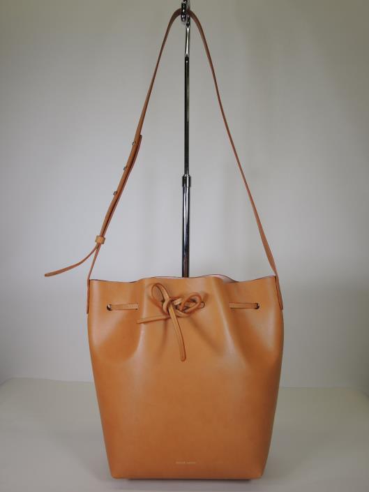 MANSUR GAVRIEL Terra Cotta-Colored Leather Drawstring Bucket Bag with Pouch Retails for $595, sold in one day for $299.