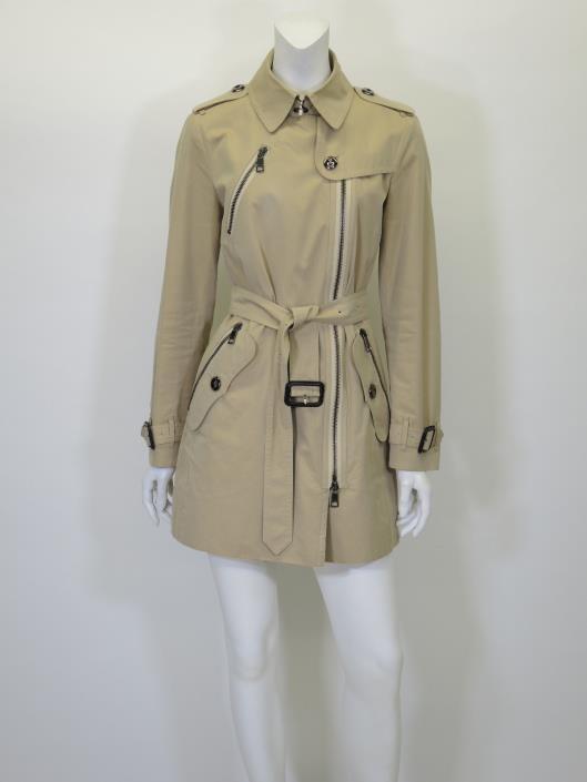 BURBERRY LONDON Khaki Cotton Trench Coat, Size 6 Retailed for $1,395, sold in one day for $499. 03/02/18 Another trench to get you through Spring, but this one is more traditional and neutral.