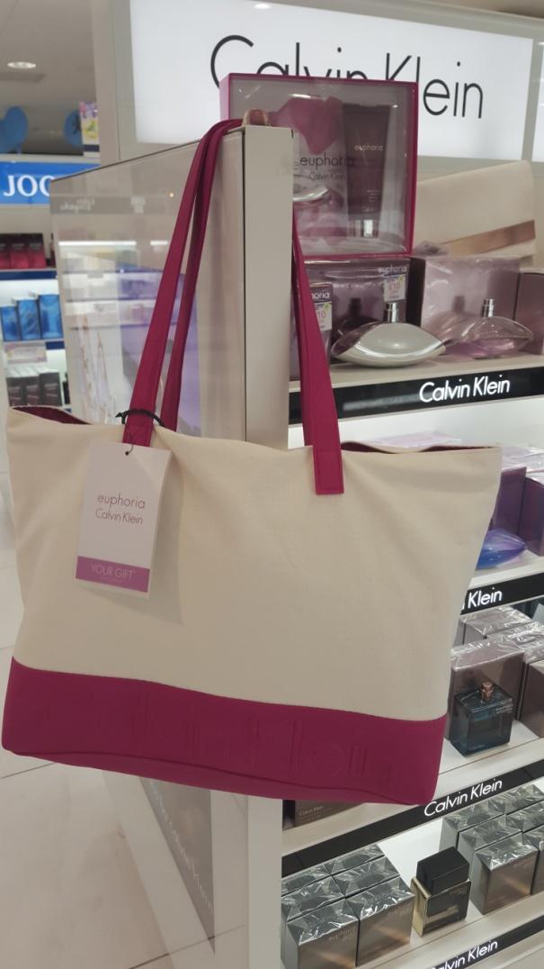 CK - Euphoria 1. Large Tote bag 2. Bag free with a purchase of 50ml or above - average spend 52 3.