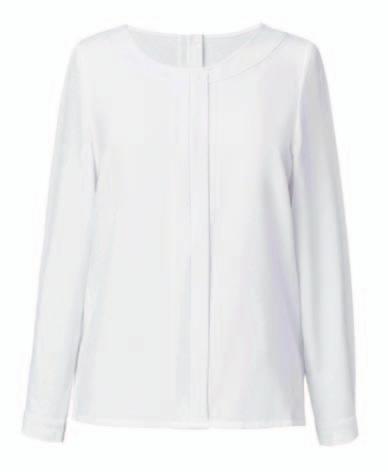 CREPE DE CHINE WHITE & CREAM - 94% POLYESTER / 6% ELASTANE - EASY CARE WOMEN S CAPRI / SIENA Long and Short Sleeve with Collar and