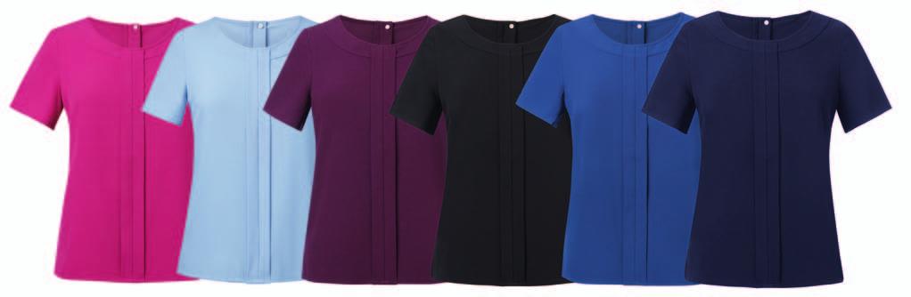 CREPE DE CHINE STRETCH SOLID COLOURS - 100% POLYESTER - EASY CARE WOMEN S ROMA Long sleeve WOMEN S VERONA Short sleeve 100% Polyester with mechanical stretch 6R - 30R Long