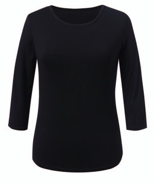 STRETCH TOPS BLACK & WHITE - 95% VISCOSE / 5% ELASTANE - EASY CARE WOMEN S MIRA 3/4 sleeve WOMEN S SASSA Short sleeve