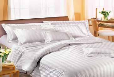 HOTEL LINEN 100% Cotton, Percale, 65/35 Poly Cotton & CVC blends with plain & satin weave bed linen, 180-300 TC. White sheets & pillows are washable at 90.