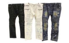 PANTS: Rockstar pants; size 44, green tie-dye cargo pants.