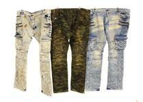 JEANS: Rockstar jeans; size 44, light blue denim. 1200 JEANS: Rockstar jeans; size 44, black denim with star and stripes accents.