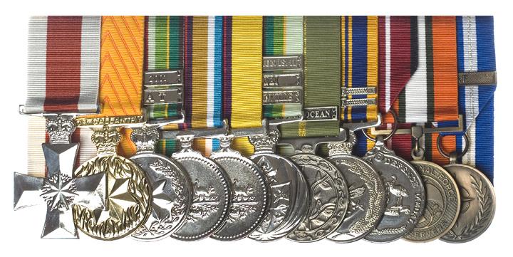 Figure 6E 4 Full size medals court mounted with ribbon overlap MINIATURE MEDALS 12.