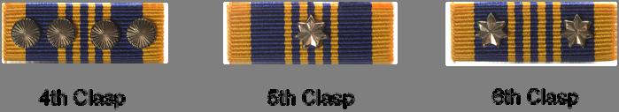 equidistant from each other and from the extremities of the ribbon (5) fifth clasp a single Federation Star emblem is positioned in the centre of the ribbon bar