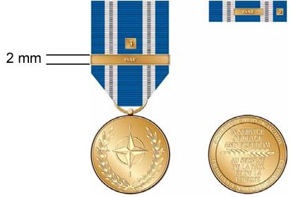 miniature medals and ribbon bar with International Security Assistance Force (ISAF) clasp are