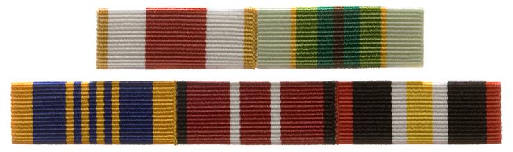 6A 4 Figure 6A 2 Vertical width of ribbon bar 21. Ribbon bars are pinned to the garment by means of a detachable bar or pins and clutch grips.