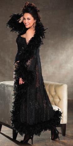 lace LONG ROBE trimmed with Chandelle