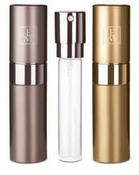 The twist-up atomizer with a glass refill keeps your favourite fragrance safe while travelling.