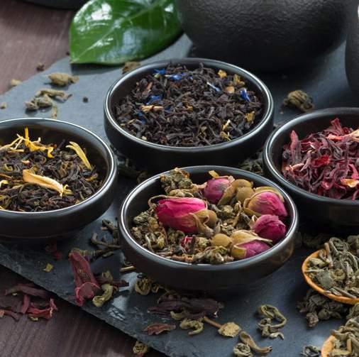 150 AURILE / TEAS TEAS Lush gardens of China and Sri Lanka are where we draw from the real