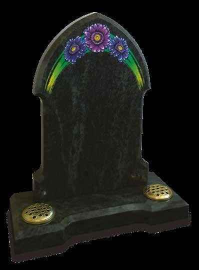 individuality to this polished Black granite memorial.