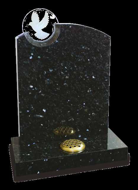 Our beautiful carved glass memorials can be customised with