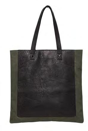 BERA TOTE A unisex tote made from thick, dyed nylon and buffalo leather.