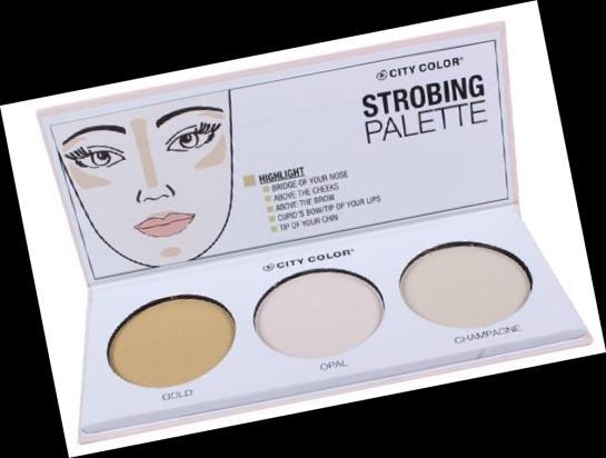 FACE Strobing Palette (F-0064) The City Color Strobing Palette includes 3 highlighters to