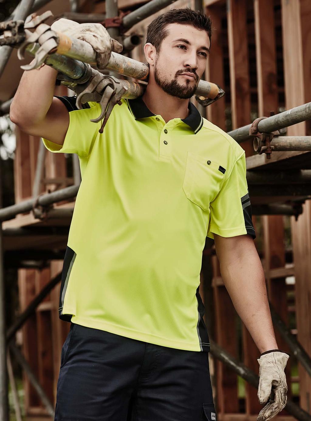 POLOS HIGH VISIBILITY POLOS WORK SHIRTS / POLOS Shoulder area is