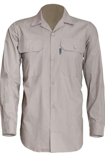 Utility Casual 50209 Men s Long Sleeve Shirt with Glad Neck SANS 1387 Long sleeve cotton shirt with glad neck Cuffs with pigmented button closure 2 breast pockets with button down flaps J54-100%